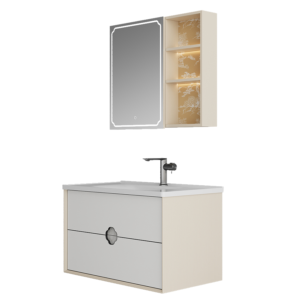 BC6303-090陶瓷盆款 生態(tài)實(shí)木浴室柜